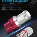 Yorkim 7443 Led Bulb Red, 7440 Bulb Red 7444na Led with Projector Replacement Lamp for Stop Lights Brake, Tail Light, Pack of 2