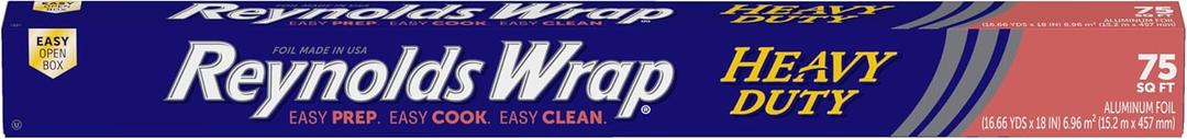 Reynolds Wrap Heavy Duty Aluminum Foil, 18 Inch Width, 75 Square Feet