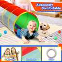 Hoohtoot Kids Crawl Through Play Tunnel, Pop Up Baby Play Tunnel for Toddlers, Game Toy Play Tent for Girl or Dog Cat Pet Tunnel, 47"D x 18"W x 18"H