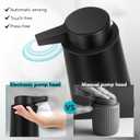 Automatic Soap Dispenser Foaming Touchless: 9oz Plastic Black Modern Rechargeable Electric Auto Foam Soap Dispenser - Bathroom Kitchen Hand Dish Lotion