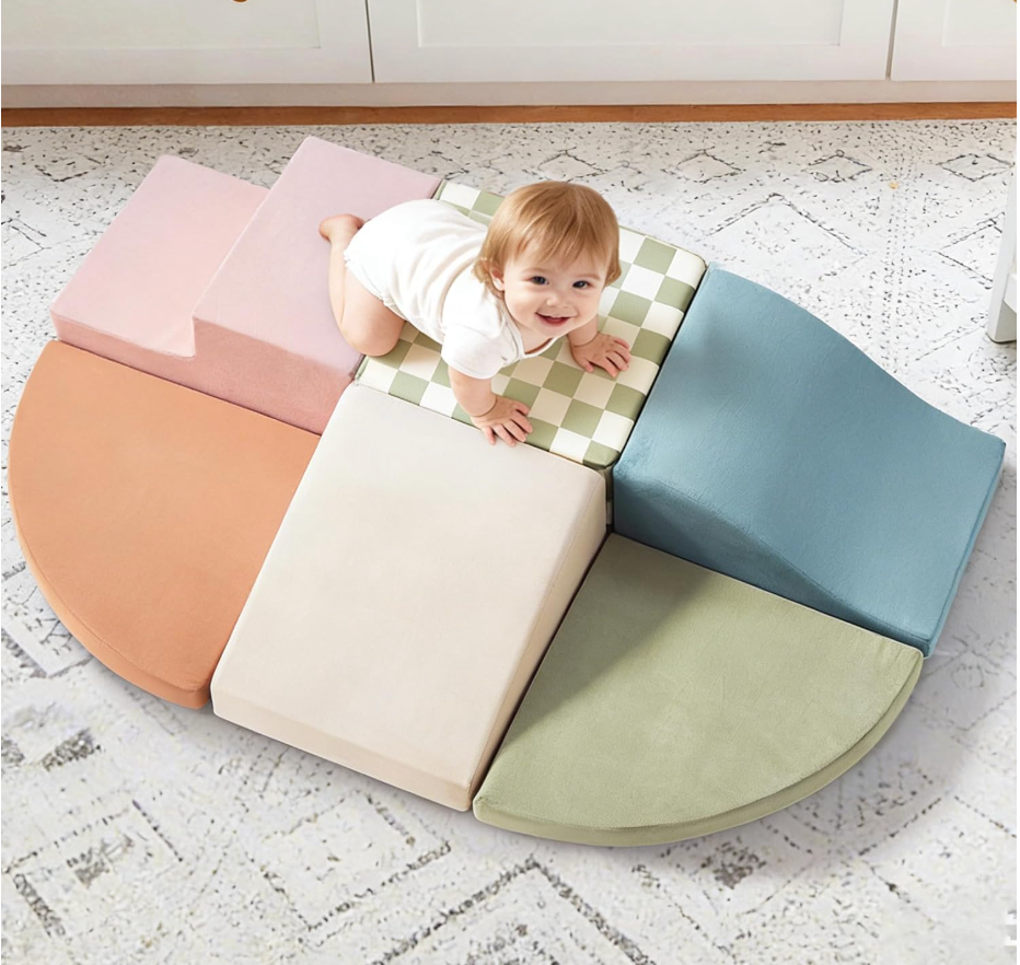 Tiny Land Soft Foam Climbing Blocks for Toddlers, 6-Piece Foam Blocks