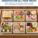 Hiceeden Set of 100 Sandwich Boxes with Clear Lids, White Paper Charcuterie Boxes, 5" Square Dessert Cake Boxes Food Grade for Swiss Roll, Hamburger, Pasta, Salad, Cookie