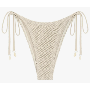 ZAFUL Bikini Bottoms for Women Fishnet Tie Side String Bathing Suit Bottoms Tanga High Cut Swimsuit Bottom, SIZE S
