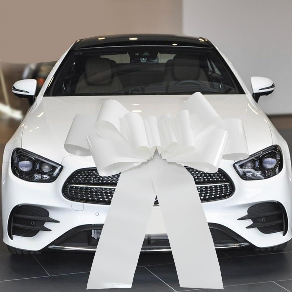 Giant Bow for Car, Big White Car Bow, 30-inch Giant Gift Wrapping Bow for Gift Decoration for Christmas, New House, Car, Party, Festival. (White)