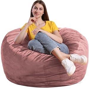 Breadsac Bean Bag Chairs, Memory Foam Stuffing Bean Bag Chair for Adults/ Teens/ Kids, Velvet Lazy Sofa Furniture with Removable High-Rebound Memory Foam for Living Room Bedroom College Dorm