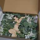 Ling's moment 8 White Aisle Pew Artificial Flowers Arrangements Babysbreath for Wedding Ceremony Chair Back Floral Decorations with Chiffon Ribbons Sage Green Reception Church Rose Fake Party Outdoor