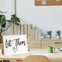 Let Them Wooden Sign, Desk Signs for Office, Mental Health Decorations, Inspirational Desk Decor, Home Decor Living Room, Cubicle Decor, Coworker Gifts, Encouragement Gifts for Women Men Friend,12