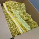 Madeals Chenille Bath Rug Set 3 Piece Bathroom Contour Rugs Combo, Soft Shaggy 2 Piece Bath Shower Mat and U-Shaped Toilet Floor Rug Golden