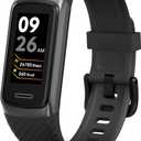 OCTANDRA Active 2 VeryFit Fitness Tracker Heart Rate SpO2 Blood Oxygen Saturation Sleep Monitor 1.05" Screen Activity Step Counter Pedometer IP68 Waterproof Smart Watches for Men Women (ID155) (Black)