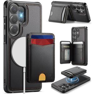 for Samsung Galaxy S26 Ultra Case Wallet Compatible with Magsafe, RFID Blocking Magnetic Card Holder 2 in 1 Detachable Kickstand Shockproof Phone Case for Galaxy S26 Ultra 6.9" Black