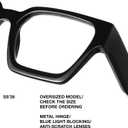 livho Oversized Eyewear Frame for Woman and Men - Rectangle Fashion Glasses for Computer, Chic Preppy Frame
