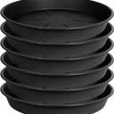 OVZILKI 6 Pack of Plant Saucer Tray 4 6 8 10 12 14 17 19 22 25 inch, Heavy Duty Plastic Pot Plant Drip Trays Saucers for Indoors Outdoor, Plant Water Tray for Planters 4-7" (6", Black)