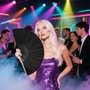 2 x Fans for Line Dancing, Boots On The Ground Hand Fan, Big Clacking Pop Fans Handheld That Make Sound, Women Men Foldable Clapping Fan for Dancing (Black)
