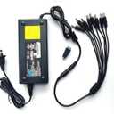 12V 10A Power Supply 120W AC Adapter Charger Transformer AC to DC Converter 12 Volt 10 Amp with 5.5x2.5mm Output Jack for 5050 3528 LED Strip Light CCTV Cameras 3D Printer + 8 Splits Power Cable