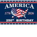 250 Anniversary Flag 3x5 Ft 2 Sided 3 Layers 250th Anniversary Flag We The People 1776-2026 250 Years Birthday Patriotic Decor for Outdoor Front Door Porch Wall (A)
