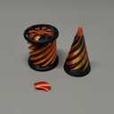 2Pcs Impossible Cone, Spiral Cone Fidget Toy 3D Printed Spiral Fidget Toys Impossible Pyramid Passthrough Sculpture, Mini Cones Pass Through Pyramid Fidget Toy for Stress and Anxiety Relaxing
