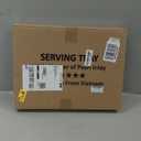 CLAYNIX Serving Tray 15.7" X11.8", Lacquer Mother of Pearl Inlay Mosaic Tray, Rectangle Wooden Marble Tray with Handles Trays for Tea, Breakfast in Bed, Table (Black Leaf)