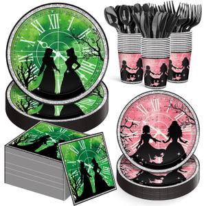 168Pcs Birthday Decorations, Include Plates Napkins Cups Knives Forks Spoons, Serve 24