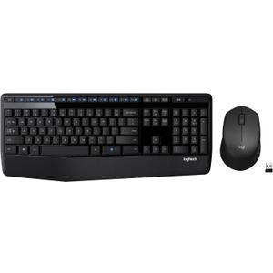 Logitech MK345 Wireless Keyboard and Mouse Combo with Palm Rest, 2.4 GHz USB Receiver, Compatible with PC, Laptop, Black (1 Pack)