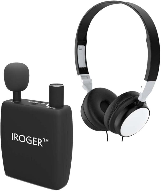 IROGER Hearing Amplifier Rechargeable Hearing Device with Standard Headphone Personal Sound Amplifier PSAP for Ears, Seniors, Directional Microphone