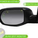 Side Mirror Car Door Mirror Fits for HONDA CRV 2017-2022 Left Driver Side | Power Adjustable Glass |Signal |Heated |Blind Sport Monitor | Paint to Match |HO1320318 | BLACK (LH)