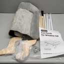 Zakkart Cat Perch for Window Sill with Bolster - Orthopedic Hammock Design with Premium Hardwood & Robust Metal Frame - Cat Window Seat for Large Cats and Kittens - Natural Color Wood Gray Bed, 24''W