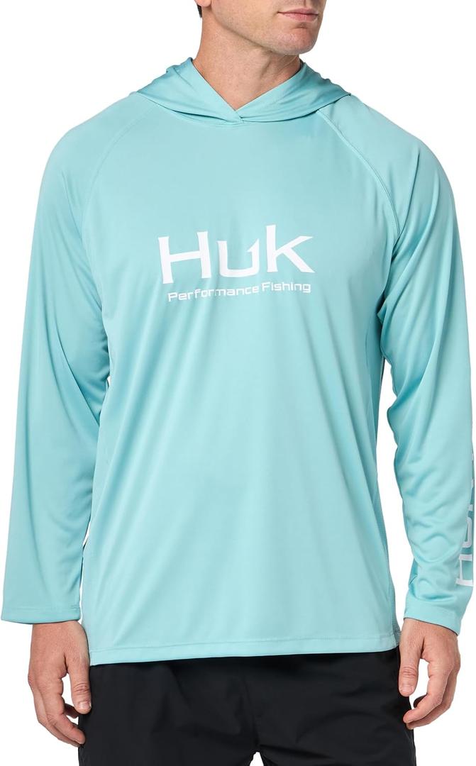 HUK Men's Pursuit Vented Long Sleeve Hoodie, Fishing Shirt with Hood (XX-Large, Marine Blue)
