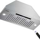 Range Hood Insert 30 inch,Built-in Kitchen Hood with 900 CFM, Ducted/Ductless Convertible Kitchen Vent Hood,Stainless Steel Stove Hood with 4 Speed Gesture Sensing&Touch Control Panel