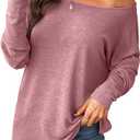 CUPSHE Women Long Sleeve Off The Shoulder Knitted Tops Casual Loose Fit Solid Blouses L