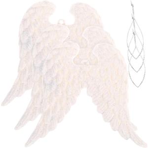 VOSAREA 3pcs Christmas Angel Wing Ornament Glitter Angel Wings Decor Christmas Tree Hanging Pendant for Party Favor DIY Crafts
