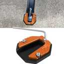 Universal Motorcycle Kickstand Foot Side Stand Extension Pad Replacement for Most Honda Yamaha Kawasaki Suzuki Harley Models Aluminium Kickstand Extension Plate Anti-skid Enlarged Base (Orange)