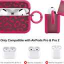 MOWIME Cheetah Print Case for AirPods Pro 2nd Generation, Shockproof Soft TPU Protective Cover with Keychain for Women Girls, Anti Scratch Case for AirPods Pro, Hot Pink