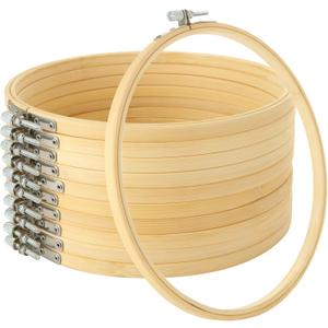 QTLCOHD 20 Pieces 6 Inch Embroidery Hoops Bulk Bamboo Circle Cross Stitch Hoop Ring for Embroidery Crafts, DIY Hand Sewing