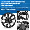17" Hubcaps, Wheel Rim Cover, Universal Hub Caps Replacement, ABS Material, Exterior Accessories for Car Pickup Truck SUV, Set of 4, Black Lacquer