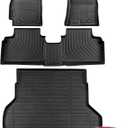for KIA K4 2025 Floor Mats Cargo Liner LX LXS EX GT-line Turbo All Weather Season Car Interior Soft Rubber Trunk Carpet Waterproof Anti-Slip Tech Automotive Accessories Black(Not Fit for 2024 2023)