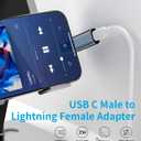 90 Degree USB C to Lightning Adapter 2-Pack, 35W 480Mbps Data Transfer Up and Down Right Angle Type-C Charger Connector Cable for iPhone 17/16/15,iPad, Samsung S25,Tablets, Laptops & Mobile Phones