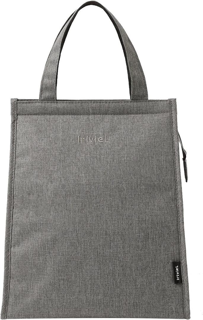 Insulated Lunch Bag for Women - Lunch Tote Bag Lunch Tote for Men Large Insulated Lunch Bag with Zipper Lunch Box for Women Lunch Sacks Reusable Insulated Lunch Bag (Grey (Size L))