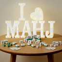 I Love MAHJ Light Up Letters Marquee Signs for Mahjong Party Decorations, Battery Operated LED Alphabet Lamps with Heart for Game Night Decor, Mahj Group Hostess Gift & Table Centerpiece