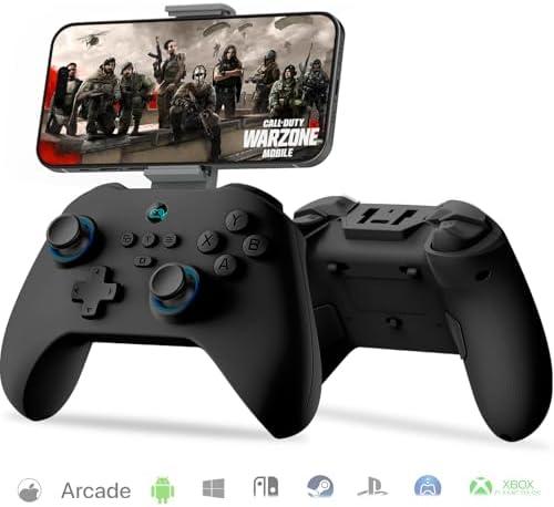arVin Gamepad Controller for iPhone/iOS/Android/Switch/PS4/PC - with Phone Holder/Turbo/Macro/6-Axis Gyro/Motor/Hall Joystick for iPhone 15/14/13/Galaxy S24/23/22/Call of Duty warzone Mobile/Genshin