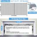 Garage Door Screen 1 Car 8x7ft Garage Screen Door,Upgraded PET Mesh Stronger Than Fiberglass and Polyester,Heavy Duty Weighted Bottom and Magnetic Closure,Hands Free,Easy Assembly
