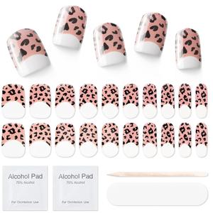 Semi Cured Gel Nail Strips|Works with Any UV/LED Lamps|20 Pcs Gel Nail Stickers|Long-Lasting Two Weeks and Easy to Apply & Remove|Leopard Print, Pack of 10