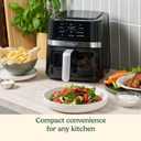 Cuisinart Air Fryer, 2.6-Quart Compact Basket Fryer with 3 Cooking Functions to Air Fry, Roast, and Bake, 3 Airfryer Presets, Dishwasher-Safe Parts, AIR-80, Stainless Steel & Black, 2.6 Qt. Window