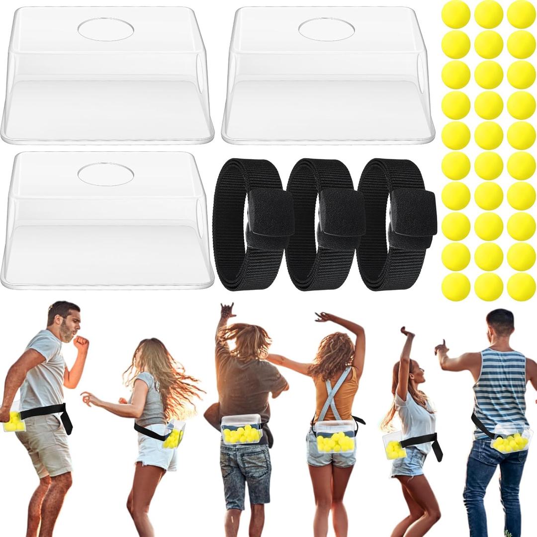 Vinsot 3 Sets Baby Shower Games Bridal Funniest Baby Shower Play, Interactive Shaking Balls for Boy or Girl, Table Tennis Twerk Game (Yellow)