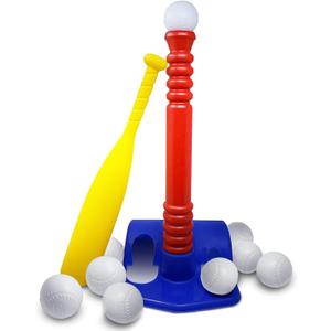 ToyVelt TBall Set for Kids 3-5, TBall Set Comes with 9 Balls, Best Toys Toys & Games, Ideal Tee Ball Set Birthday Gift for Boys and Girls, Great for Toddlers (Multicolor)