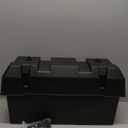 Camco Double Battery Box - Safely Stores RV, Automotive, and Marine Batteries - Features a Heavy-Duty Corrosion-Resilient Polymer Construction and Measures Inside 21-1/2" x 7-3/8" x 11-3/16" (55375)