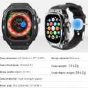 Luxury Translucent Smartwatch Case for Apple Watch Ultra 1/2 49mm, Fully Wrapped Lightweight Rugged case with Band, Silicon Strap, Stainless Steel Buttons, Protective Cover for Men/Women (Black)