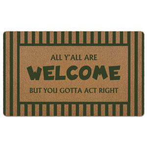 Qskjre Classroom Crayon Welcome Door Mat, Funky Classroom Kids Artificial Coir Front Door Mat Indoor Outdoor Entrance, Trendy Preppy School Doormat Rug for Porch Entryway Patio Decor,17X30 Inch