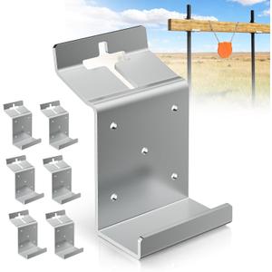 6 PCS T Post Bracket,T Post Target Hanger for AR500 Steel Targets,Vertical T Post Mounting Bracket, T Post Camera Mount,Steel Target Hangers for 2X4 Wood Board Outdoor Shooting
