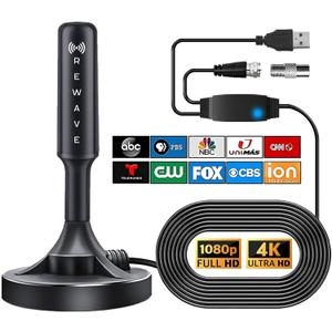 Rewave Antena Upgraded Version, Rewave TV Antenna Signal Booster, Coverage Up to 800 Miles, Amplified Hd Digital TV Antenna, Supports 4K Indoor Full HD Smart TV (Updated Version)
