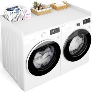 Aheaplus Washer and Dryer Countertop, Laundry Room Organization, White